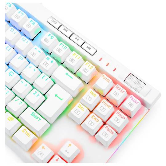 Teclado mecânico óptico Redragon Magic Wand PRO - Wireless + Cabo / ABNT2 / Retroiluminado / Branco