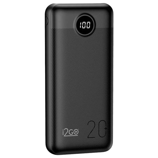 Power bank i2GO - 20.000 mAh / 20 Watts / Preto / Com display