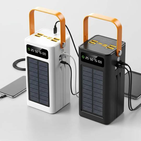 Power bank Trendverse - 50.000 mAh / Branco / Com display / Painel solar